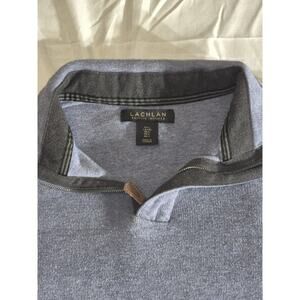 Lachlan Blue 1/4 zip Pullover 100% Cotton Size L